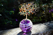 tree of life golden sparkle with  cremation ash